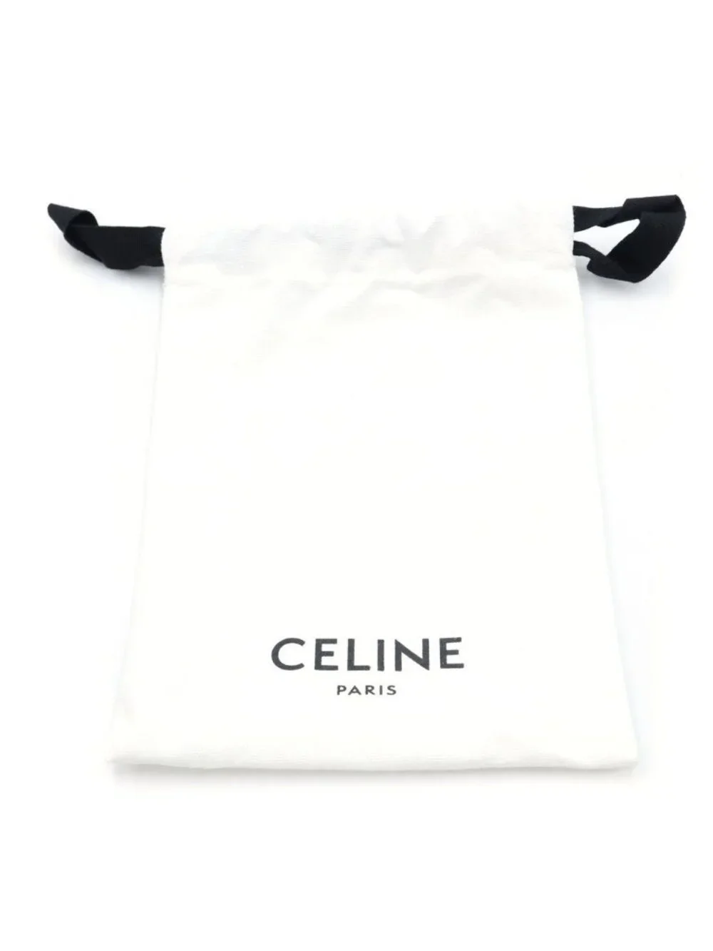 Celine Triomphe Small Flap Wallet Bifold Canvas Calfskin Black